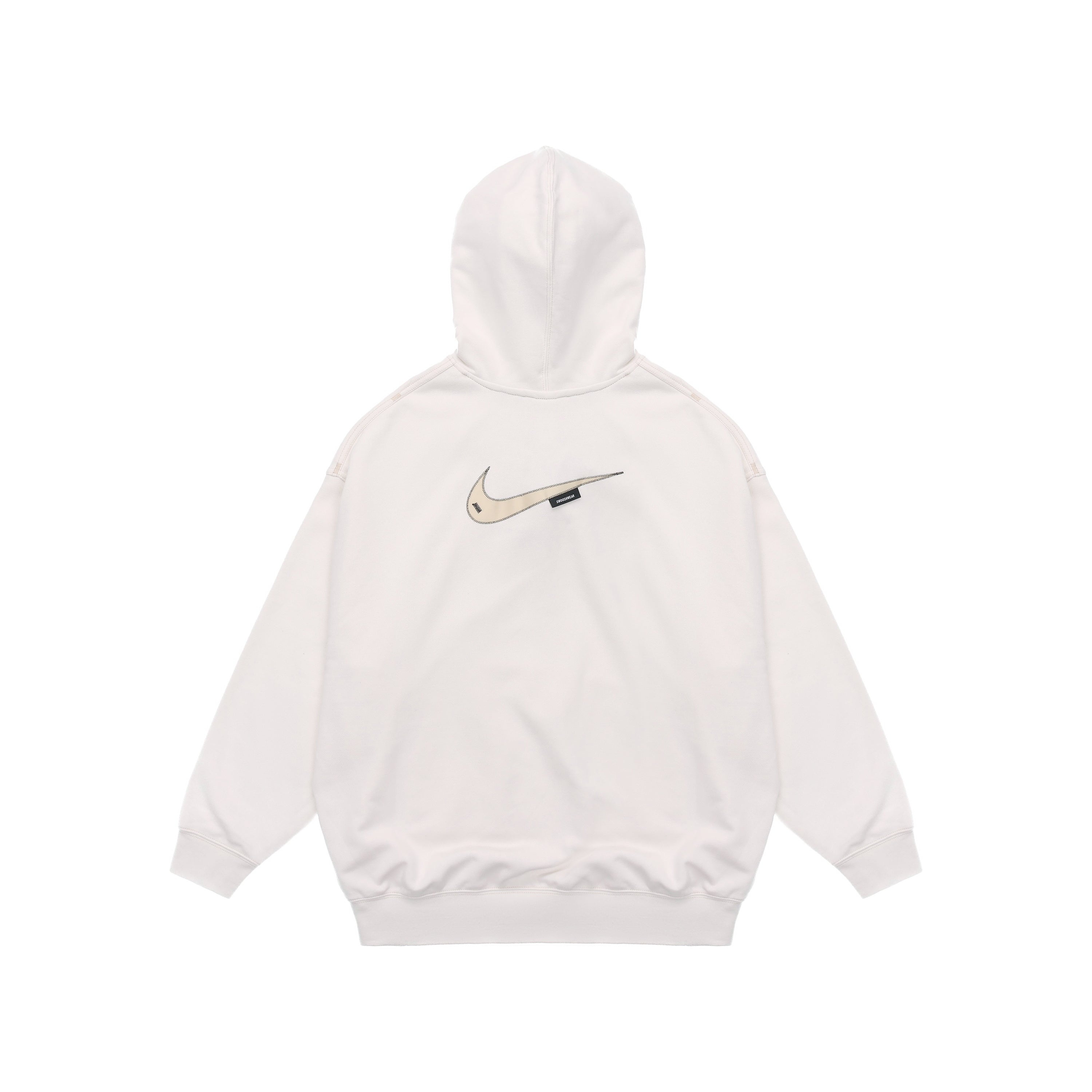 (WMNS) Nike Embroidered Logo Loose Hoodie Autumn White DM6202-030 - 2