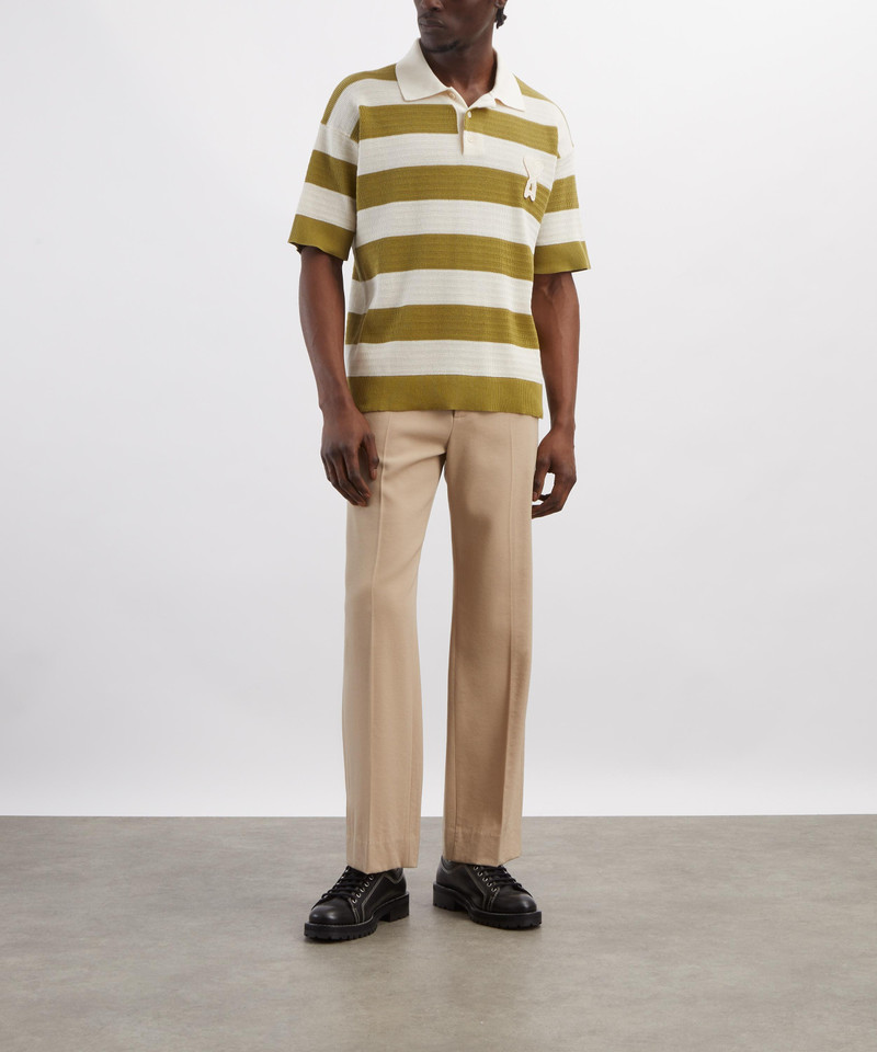 Cream-Matcha Cotton Polo 2
