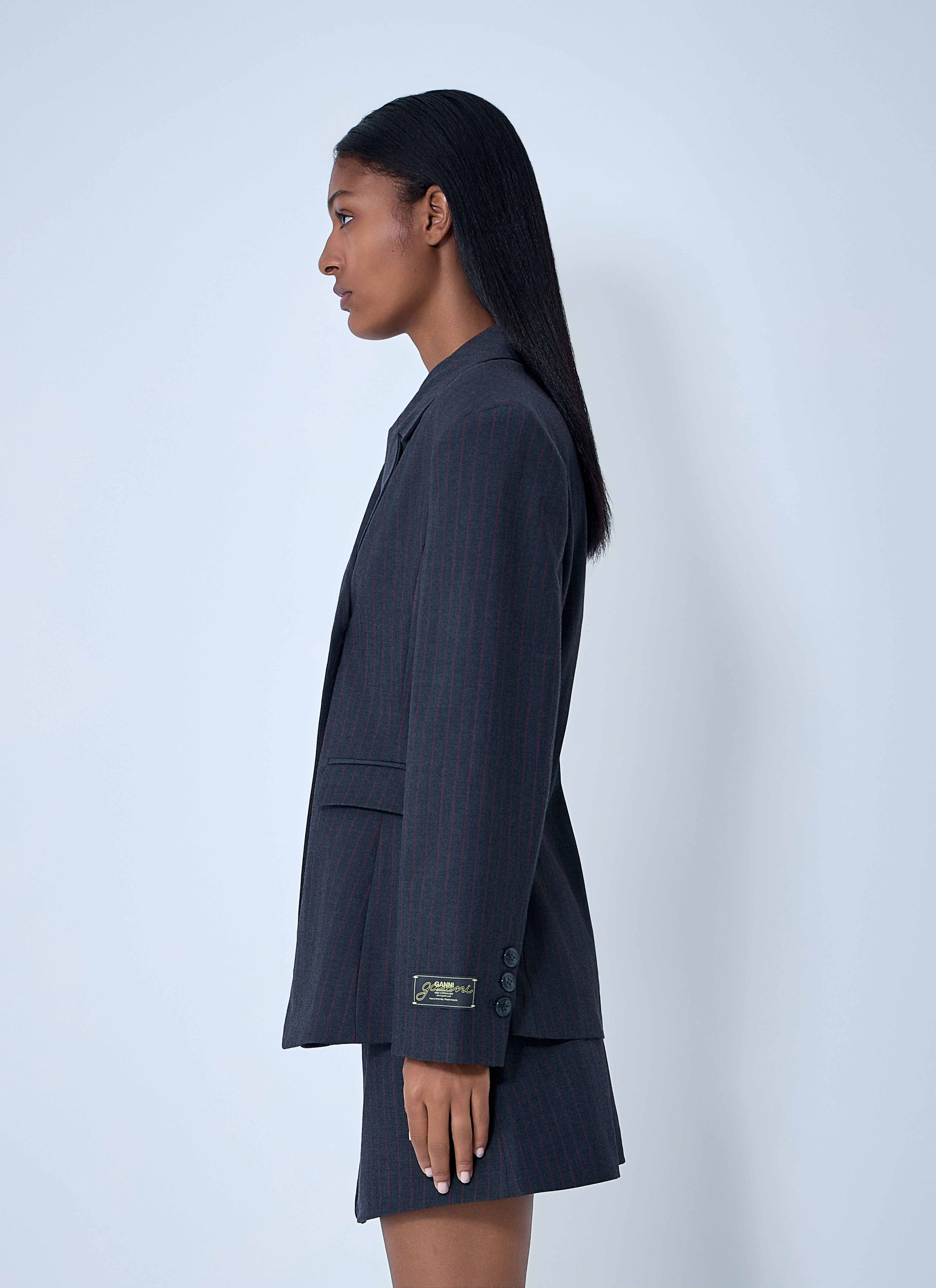 Stretch Stripe Single-Breasted Blazer - 3