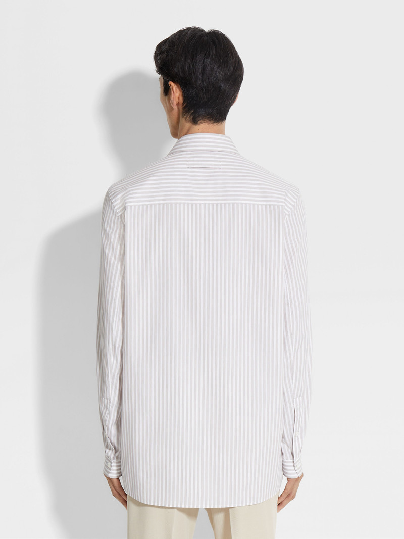 WHITE AND BROWN CENTOVENTIMILA COTTON SHIRT 5