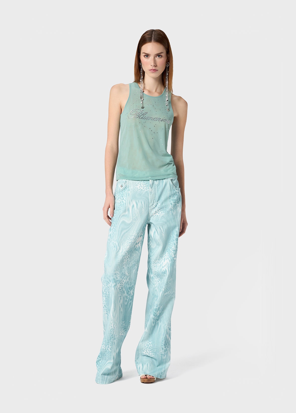 COTTON BULL JEANS WITH LIQUID LEOPARD PRINT - 2
