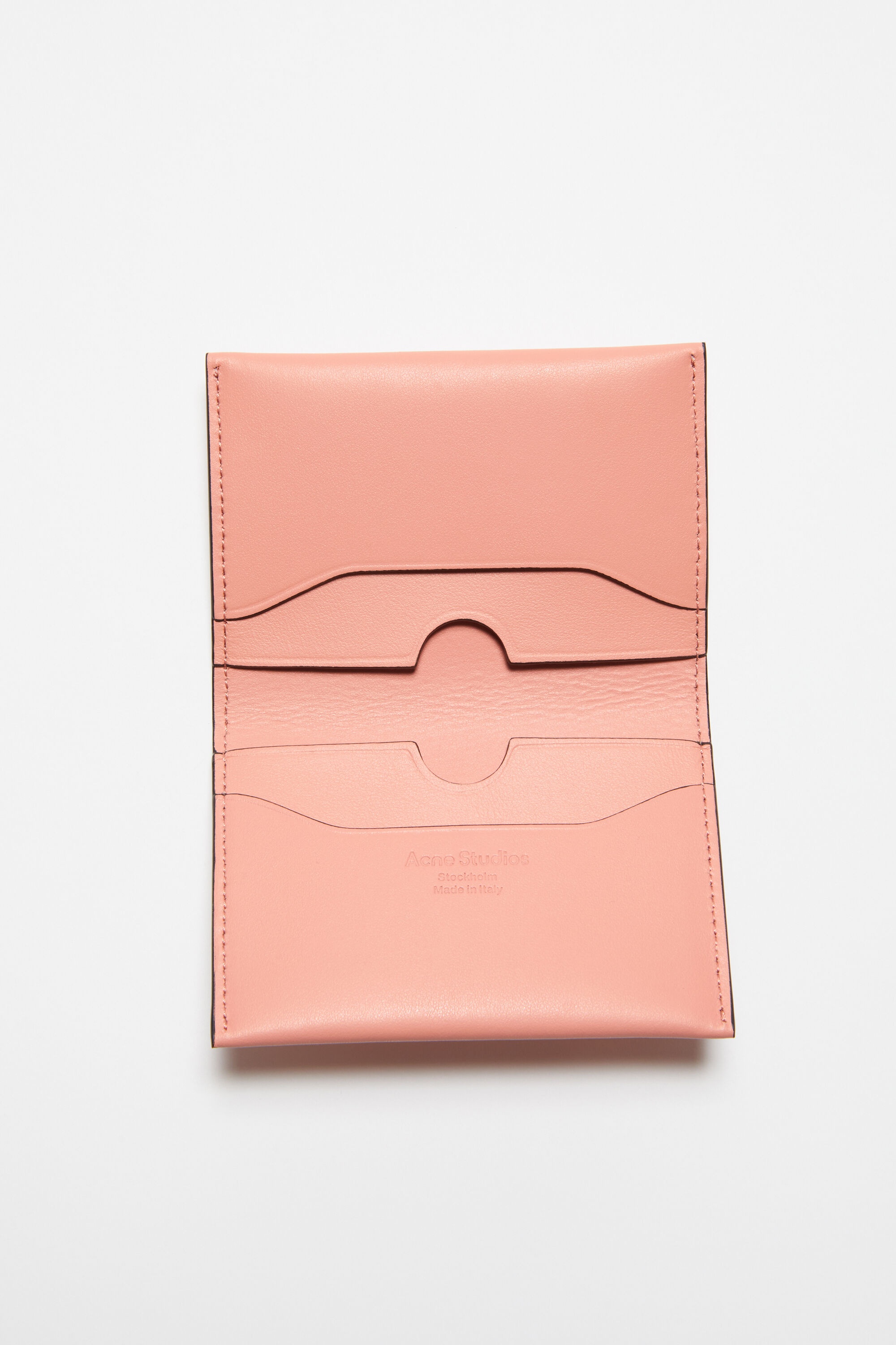 Folded leather wallet - Salmon pink - 6