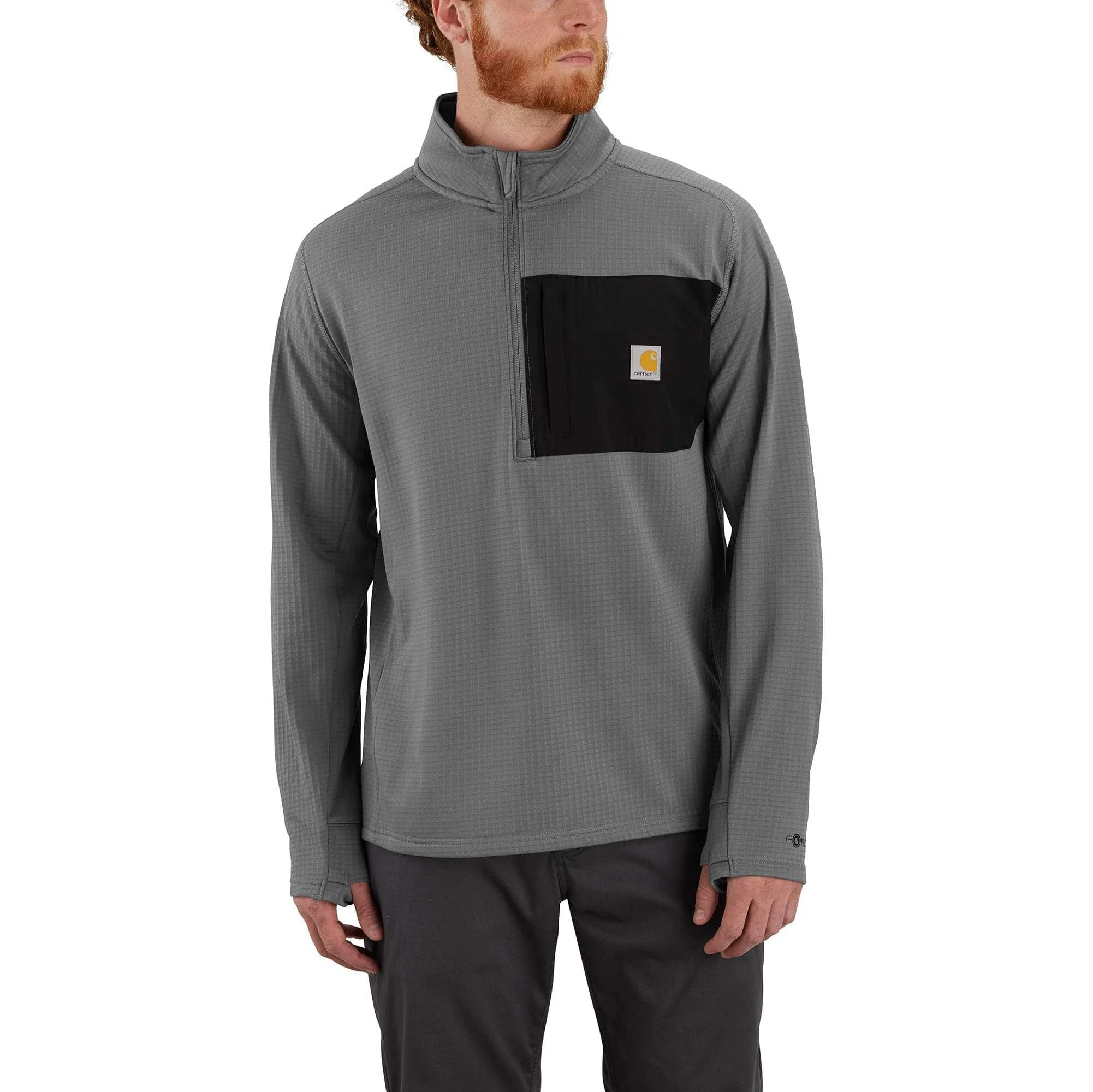 Carhartt Force® Relaxed Fit Mock Neck Half-Zip Fleece-Lined Shirt - 1