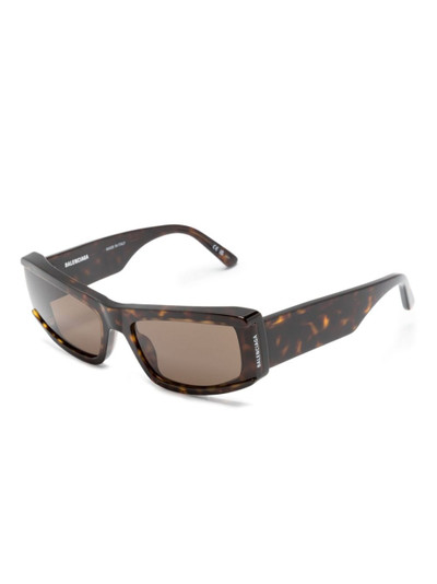 BALENCIAGA tortoiseshell-effect square-frame sunglasses outlook