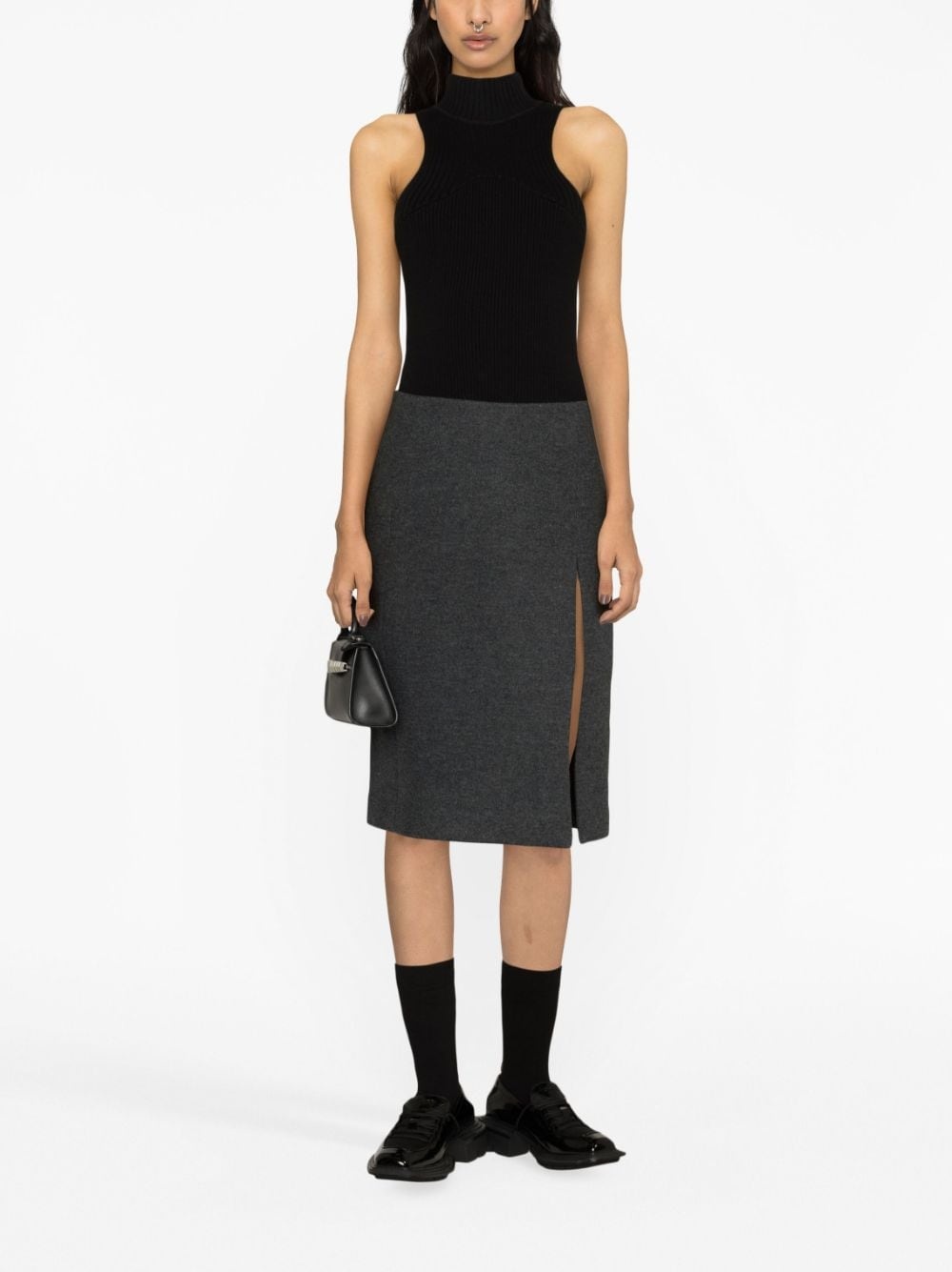 wool-blend pencil skirt - 2