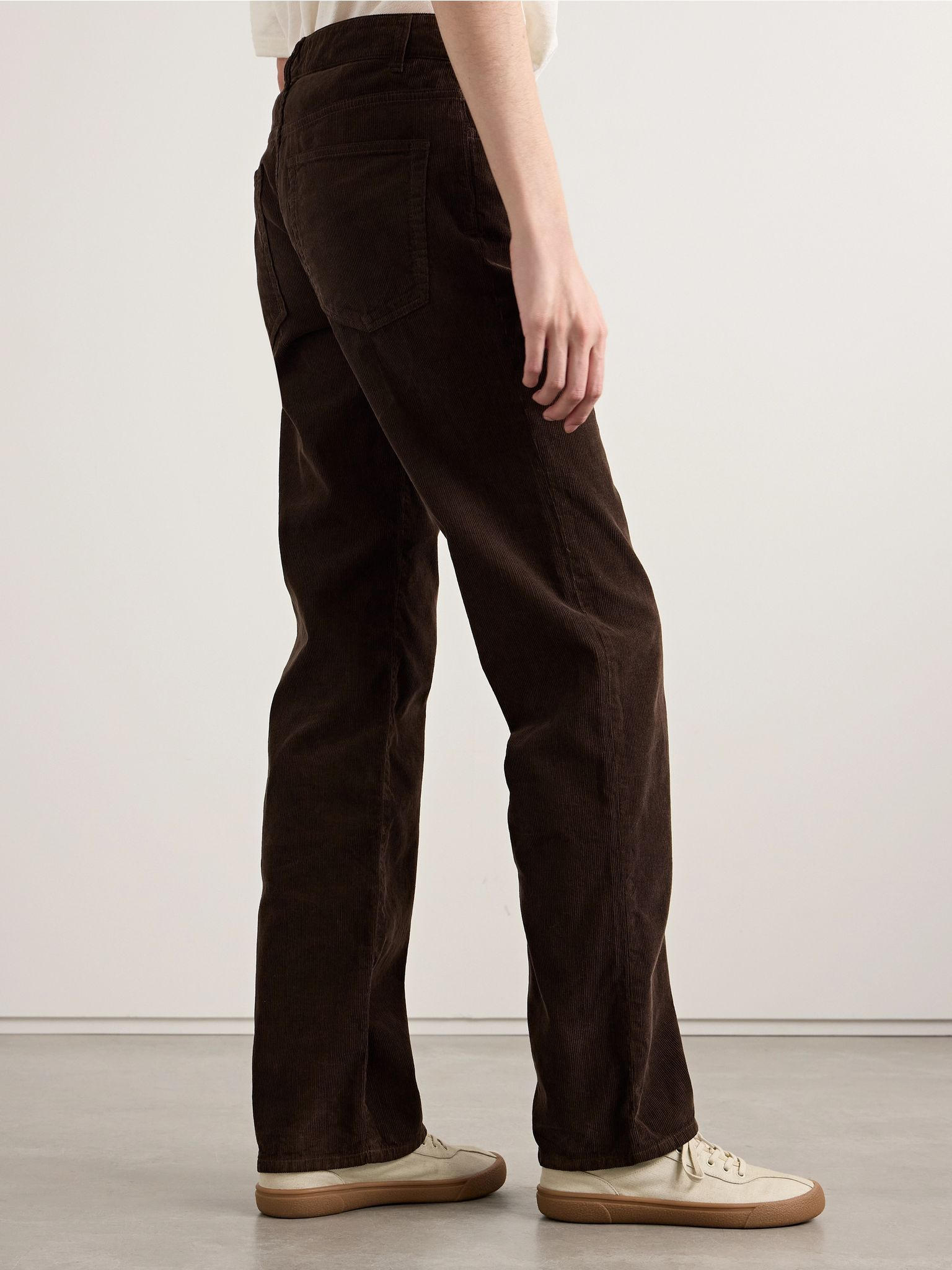 Carlyl cotton-corduroy straight leg pants Brown - 4