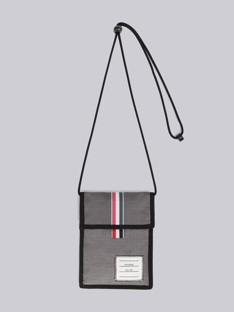 Ripstop Stripe Velcro Drawcord Neck Pouch 1