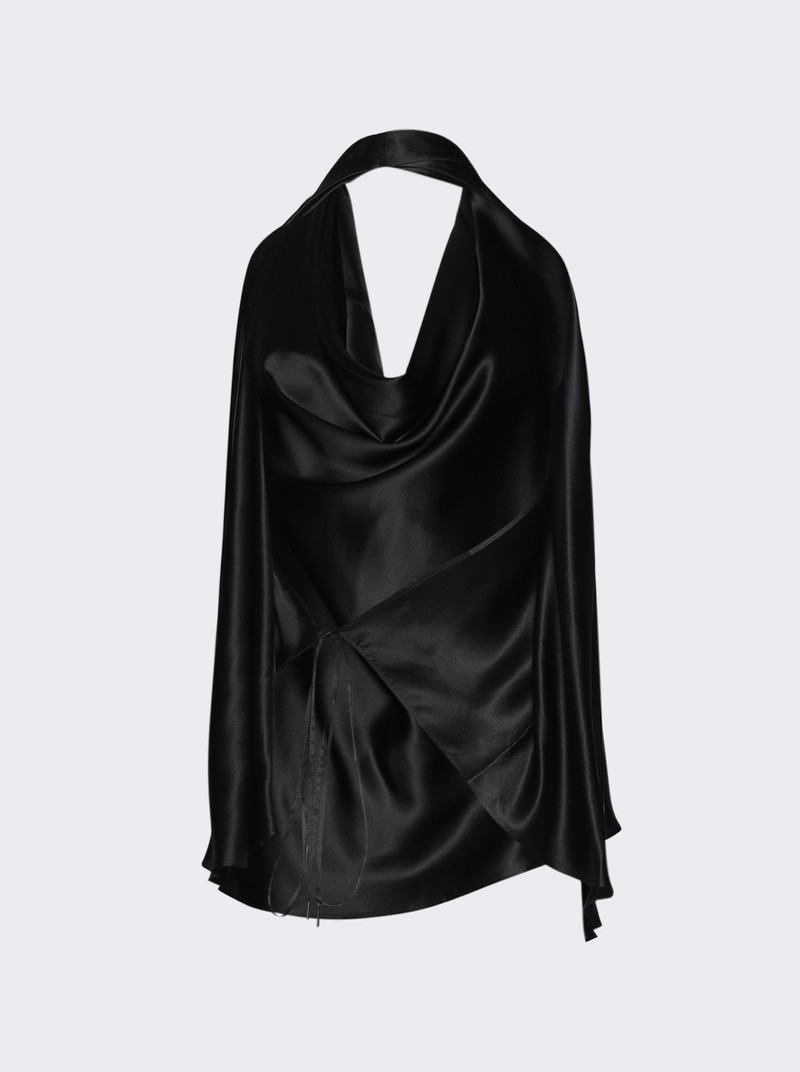 WARDROBE.NYC Satin Halter Blouse Black outlook