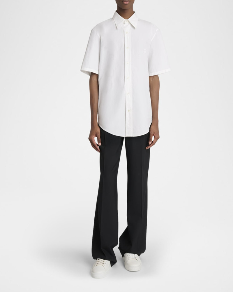 Balmain Men's Embroidered PB Logo Cotton Short-Sleeve Shirt outlook