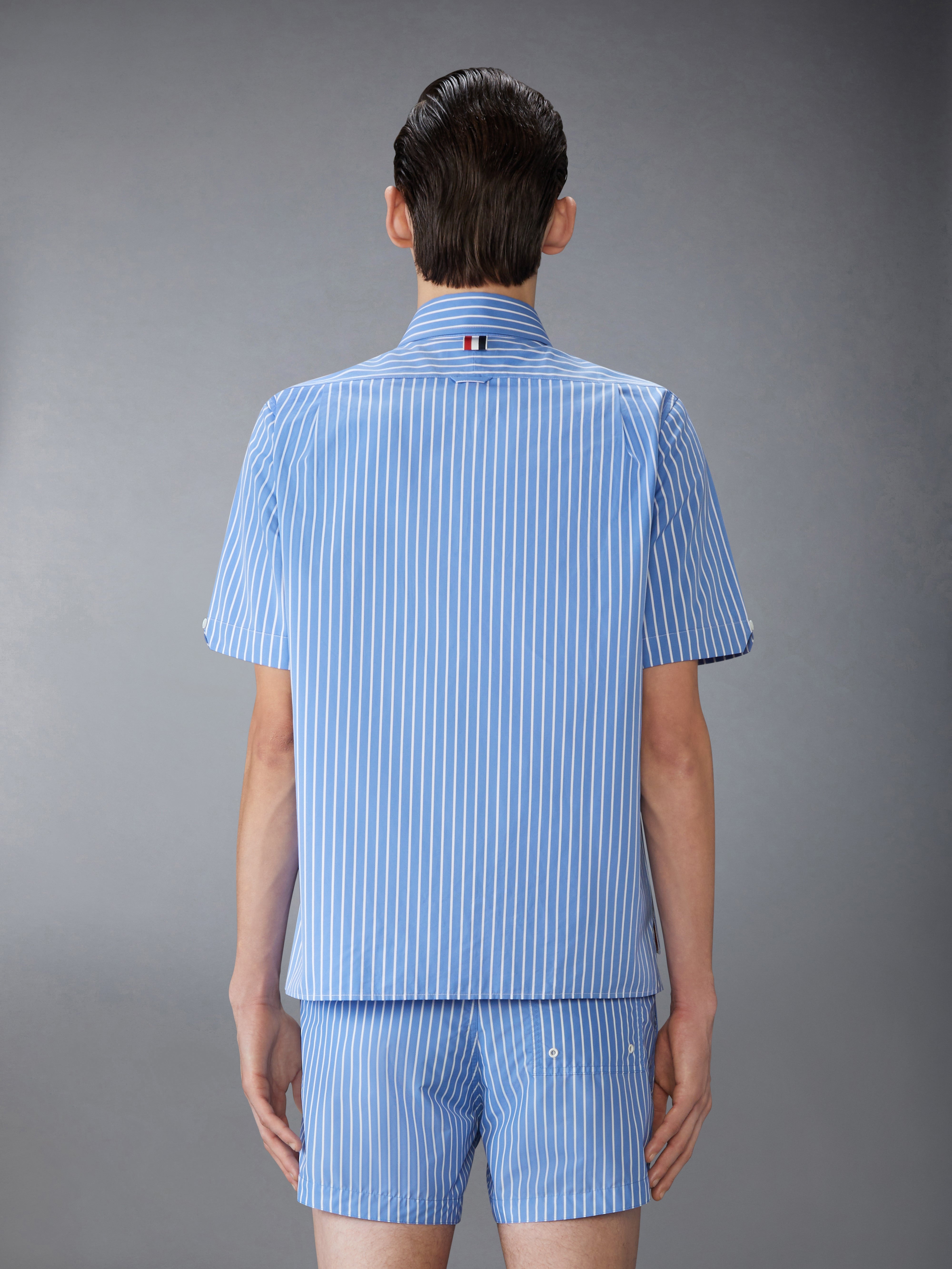 FUNMIX ARMBAND PINSTRIPE POPLIN SHORT SLEEVE SHIRT - 3