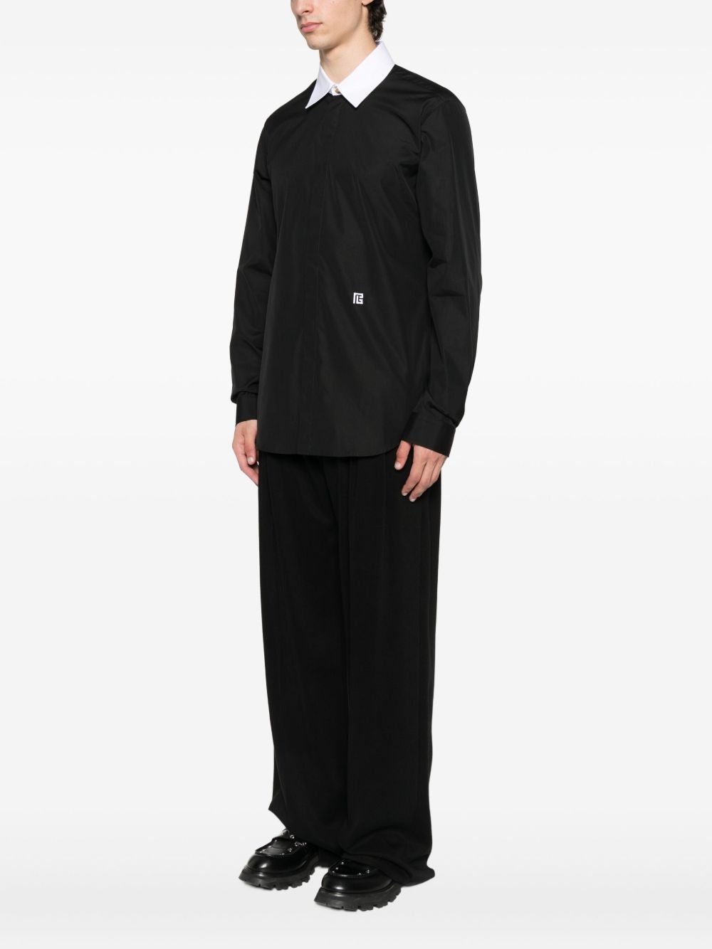 contrast-collar shirt - 3