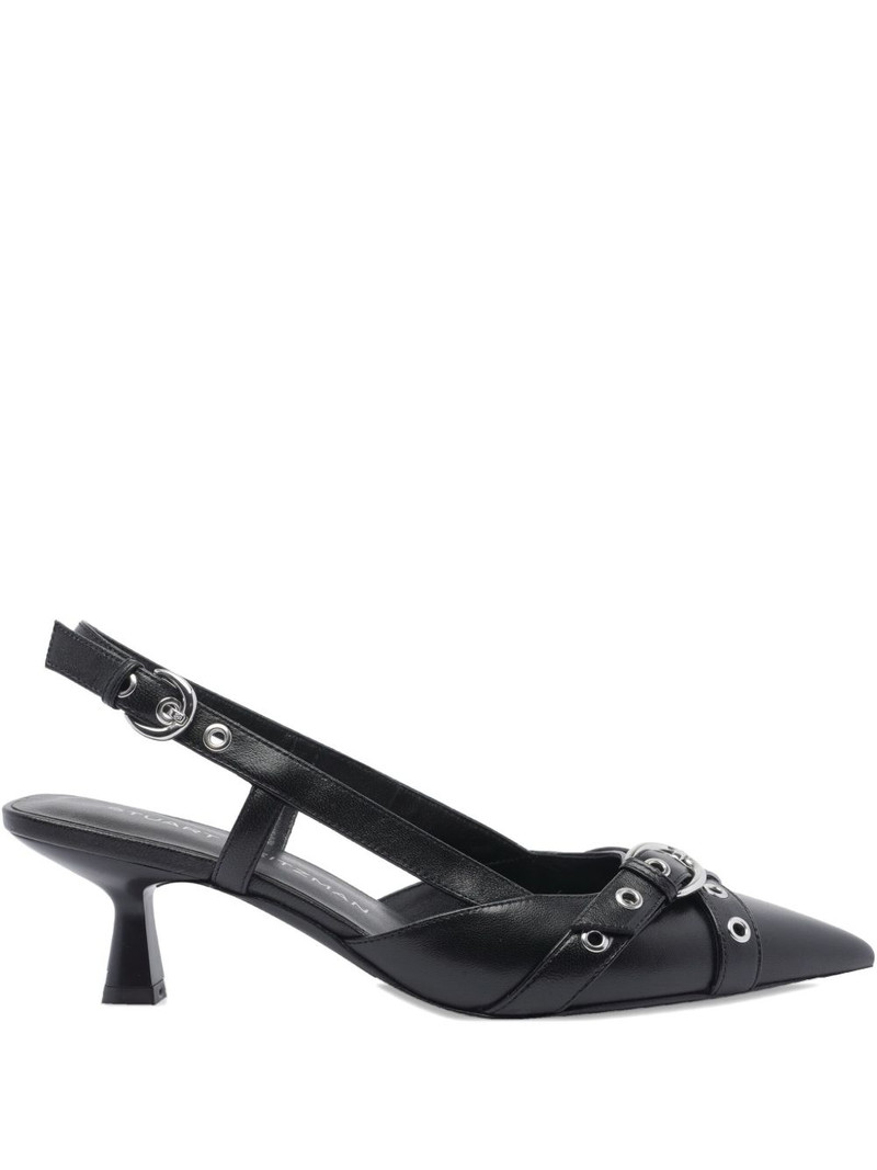 50mm leather heeled pumps 1