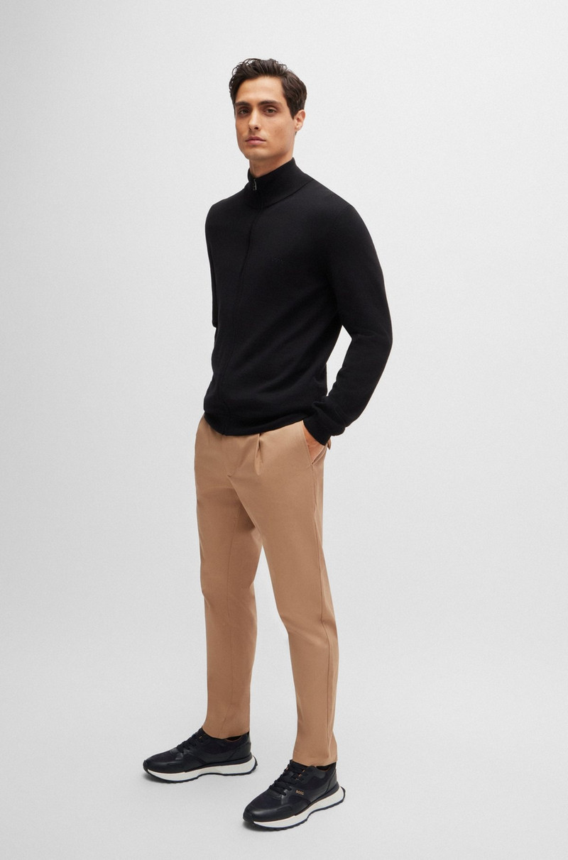 BOSS LEATHER TRAINERS WITH LAYERED UPPERS AND PADDED COLLAR outlook