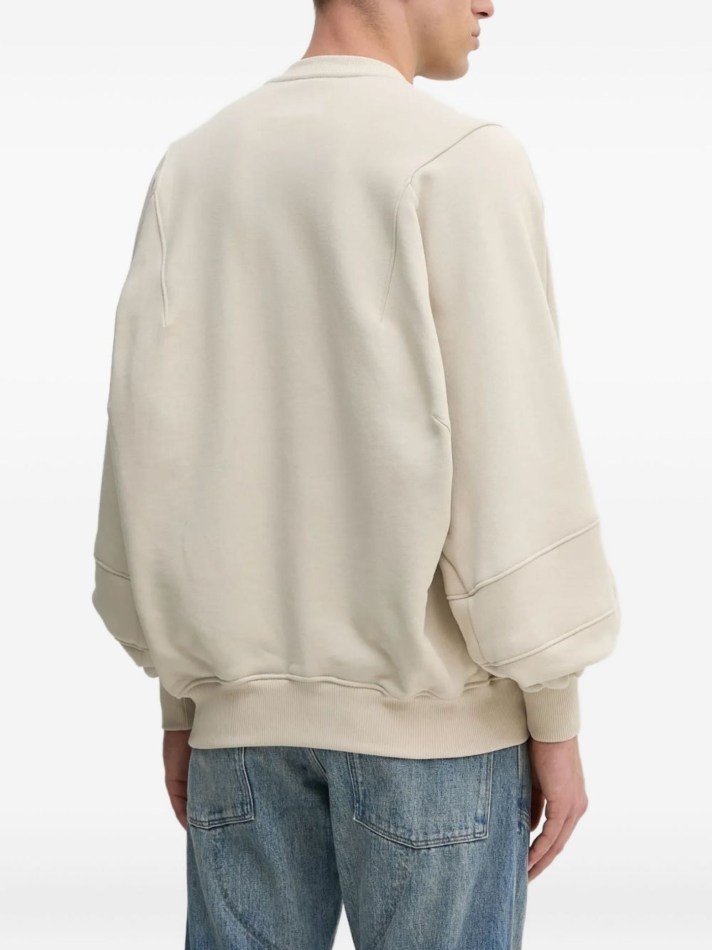 panelled crew-neck sweatshirt - 3