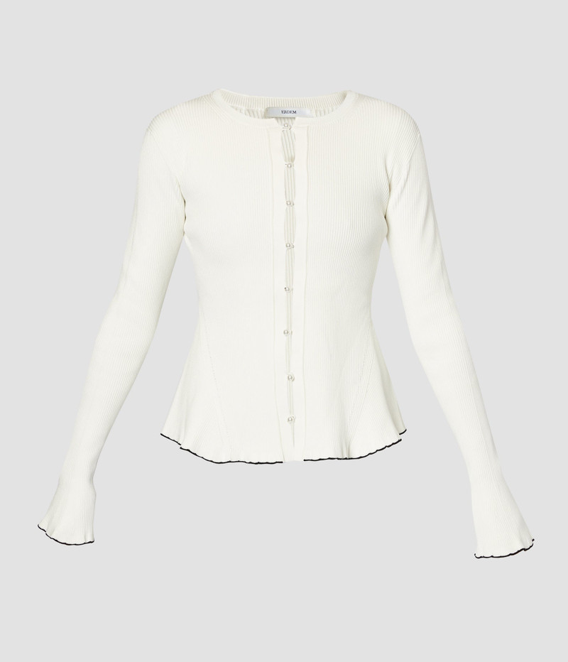 Erdem PEPLUM RIBBED CARDIGAN outlook