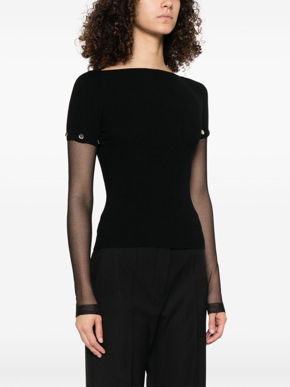 Layered crewneck top - 2