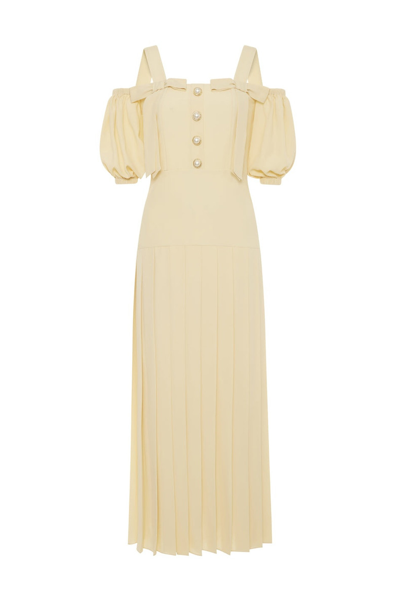 SILK BLEND PLEATED DRESS 1