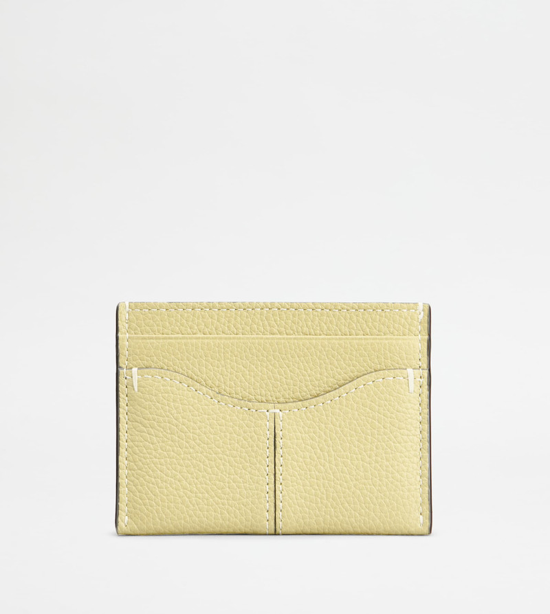 CARD HOLDER IN LEATHER - YELLOW 1
