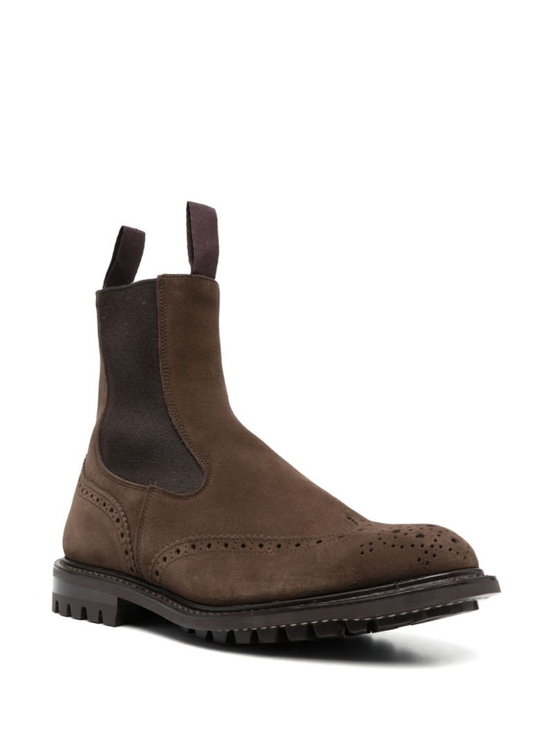 Tricker's Flint brogue-detail suede boots outlook