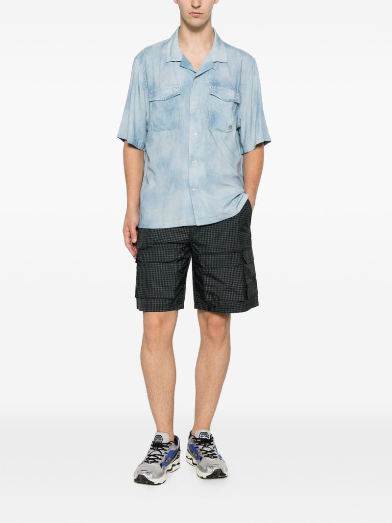 MOOSE KNUCKLES denim-print short-sleeve shirt outlook