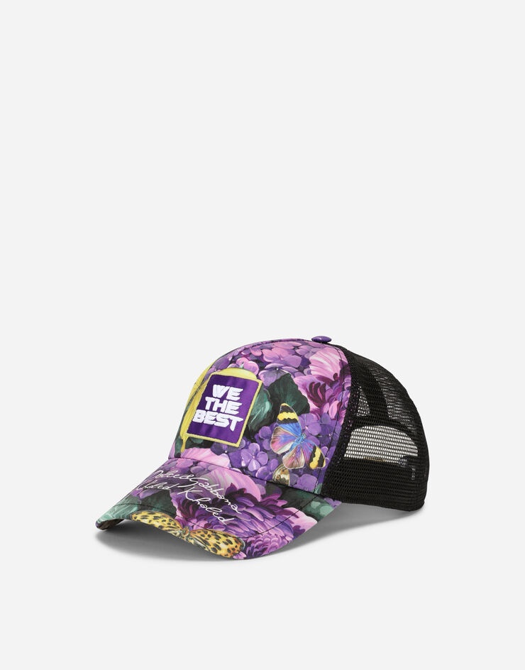 Nylon baseball cap with butterfly print - 1