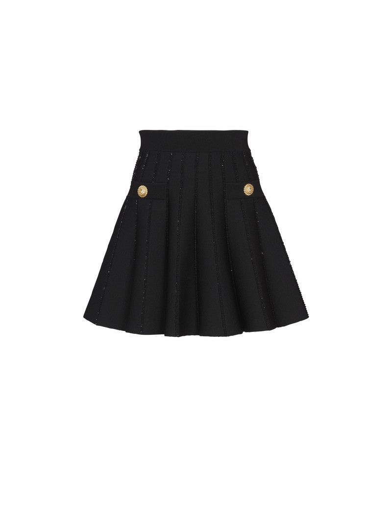 Flared knit skirt with sparkly stripes 1