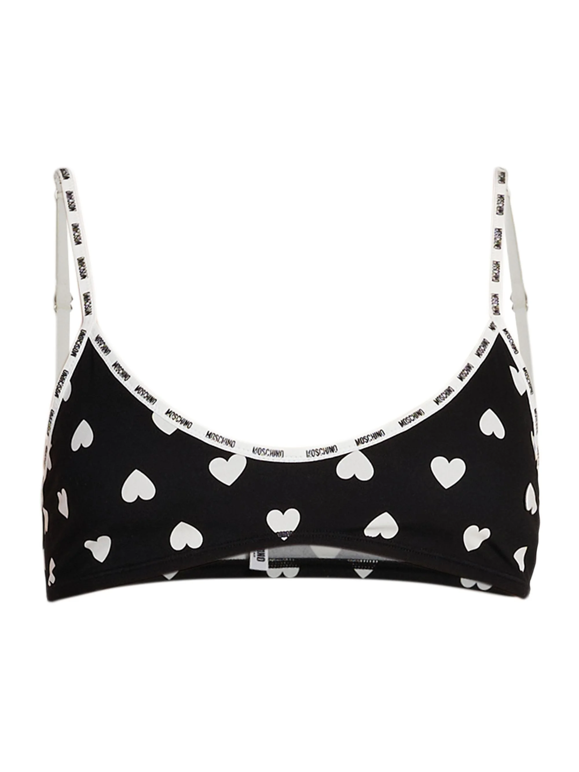Women's Heart-Print Scoopneck Bralette - Multi Black - 1
