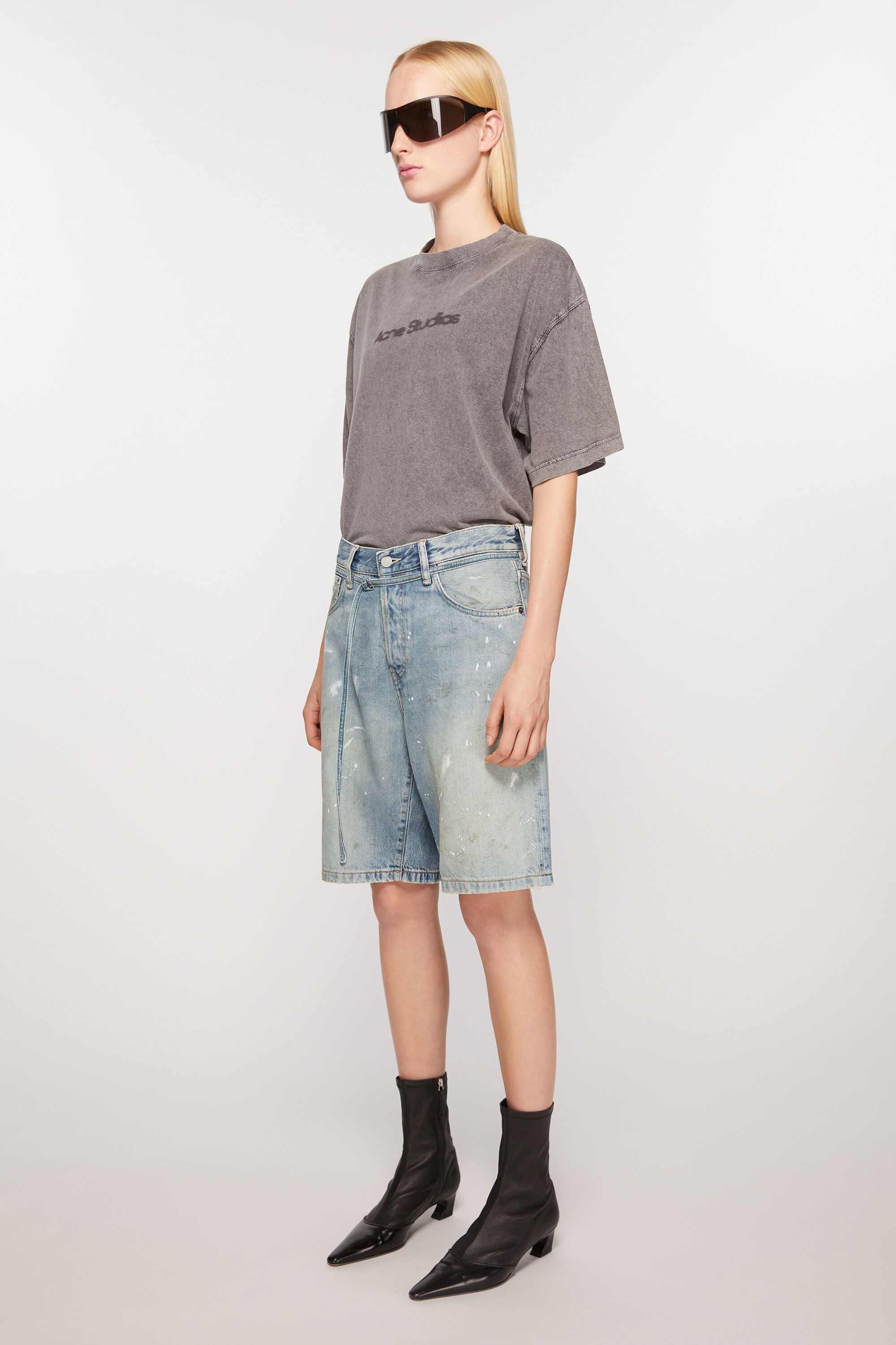 Loose fit denim shorts - Light blue - 3