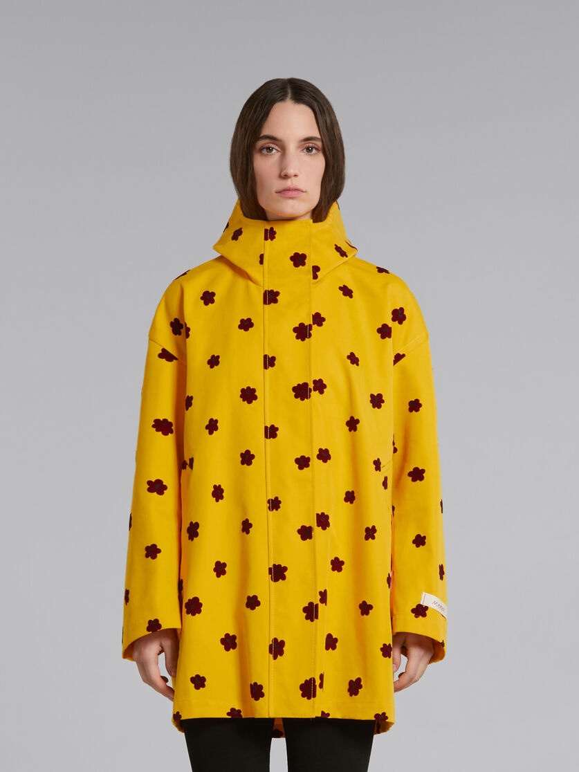 YELLOW PARKA WITH DRAFT FLOWER PRINT - 2