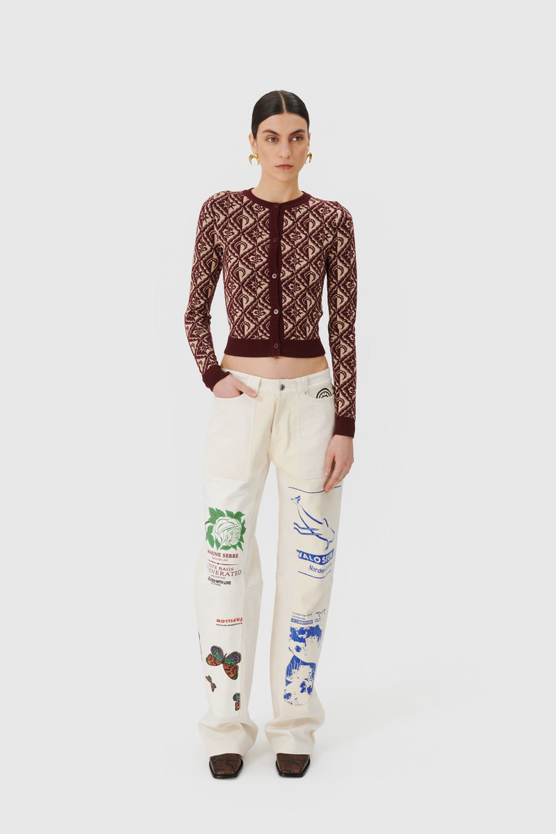 Marine Serre Moon Diamant Knit Jacquard Mini Cardigan outlook
