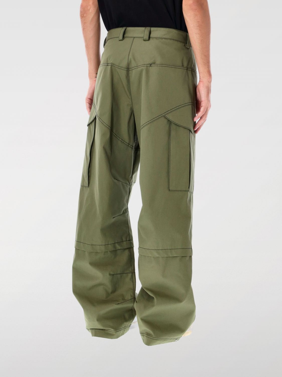 カーゴパンツ Cotton Twill Military Wide Cargo Pants Off White Oversized Cargo Pants in Off White