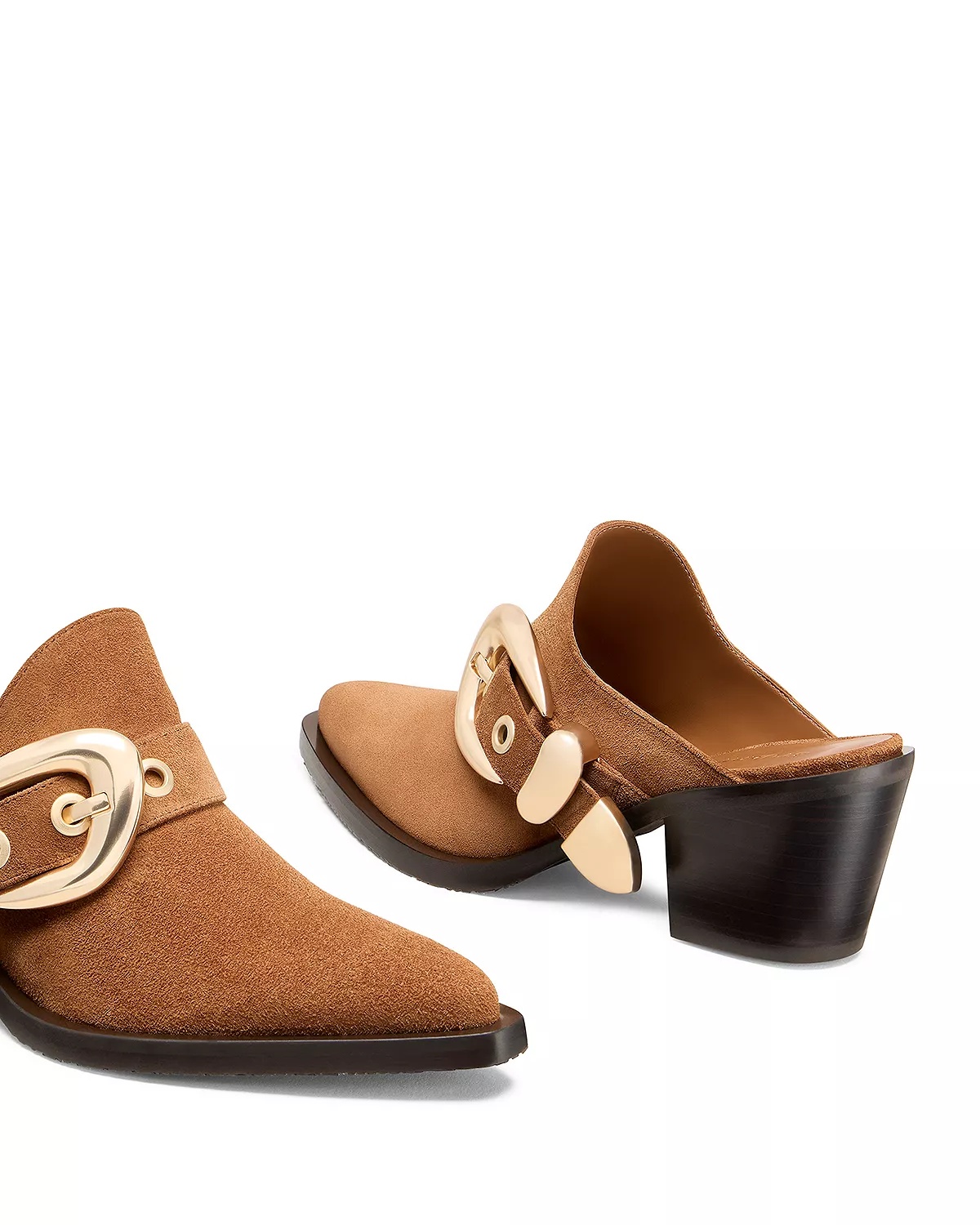 Women's Maven Almond Toe Western Style Block Heel Mules - 3