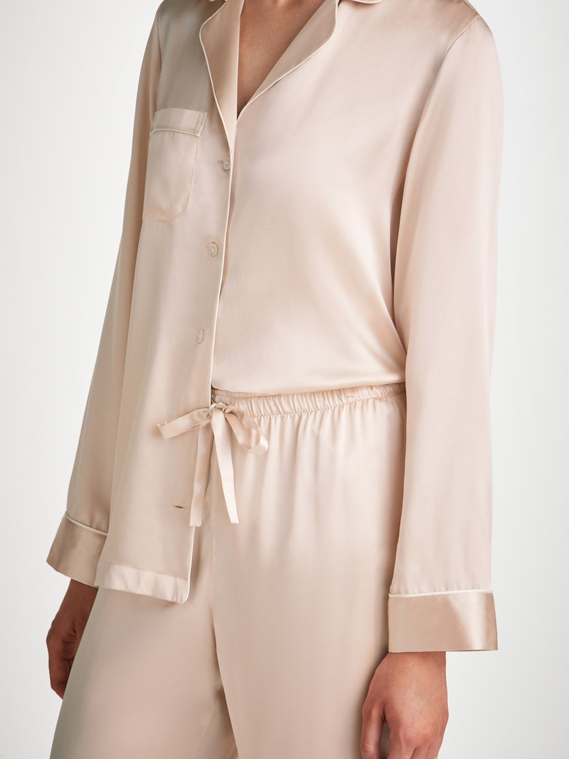 Women's Pajamas Bailey Silk Satin Champagne - 5