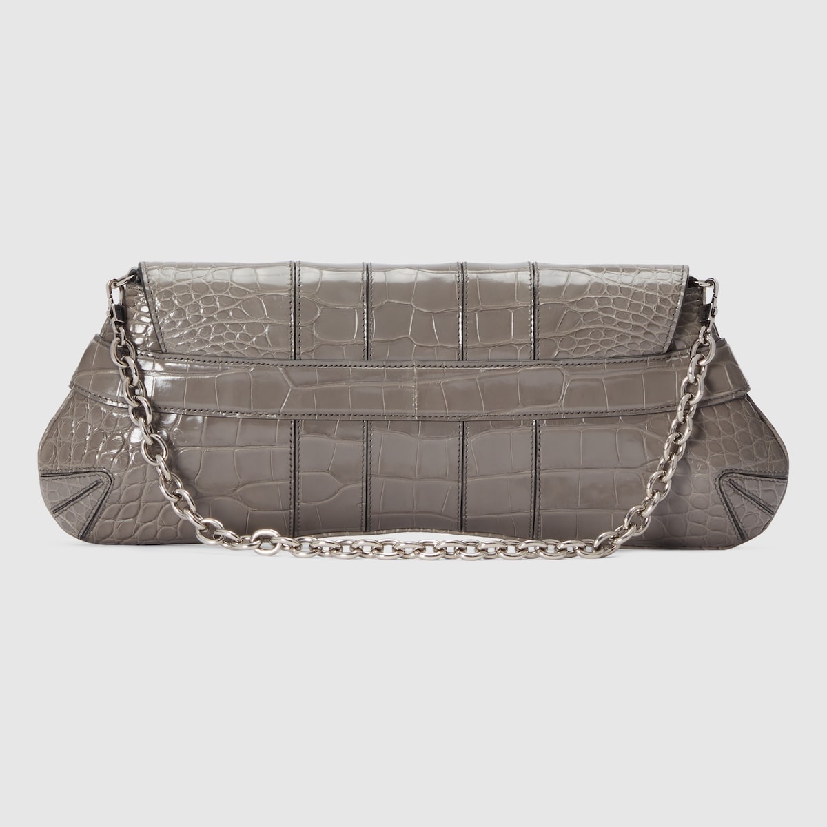 GUCCI Gucci Horsebit Chain medium crocodile shoulder bag