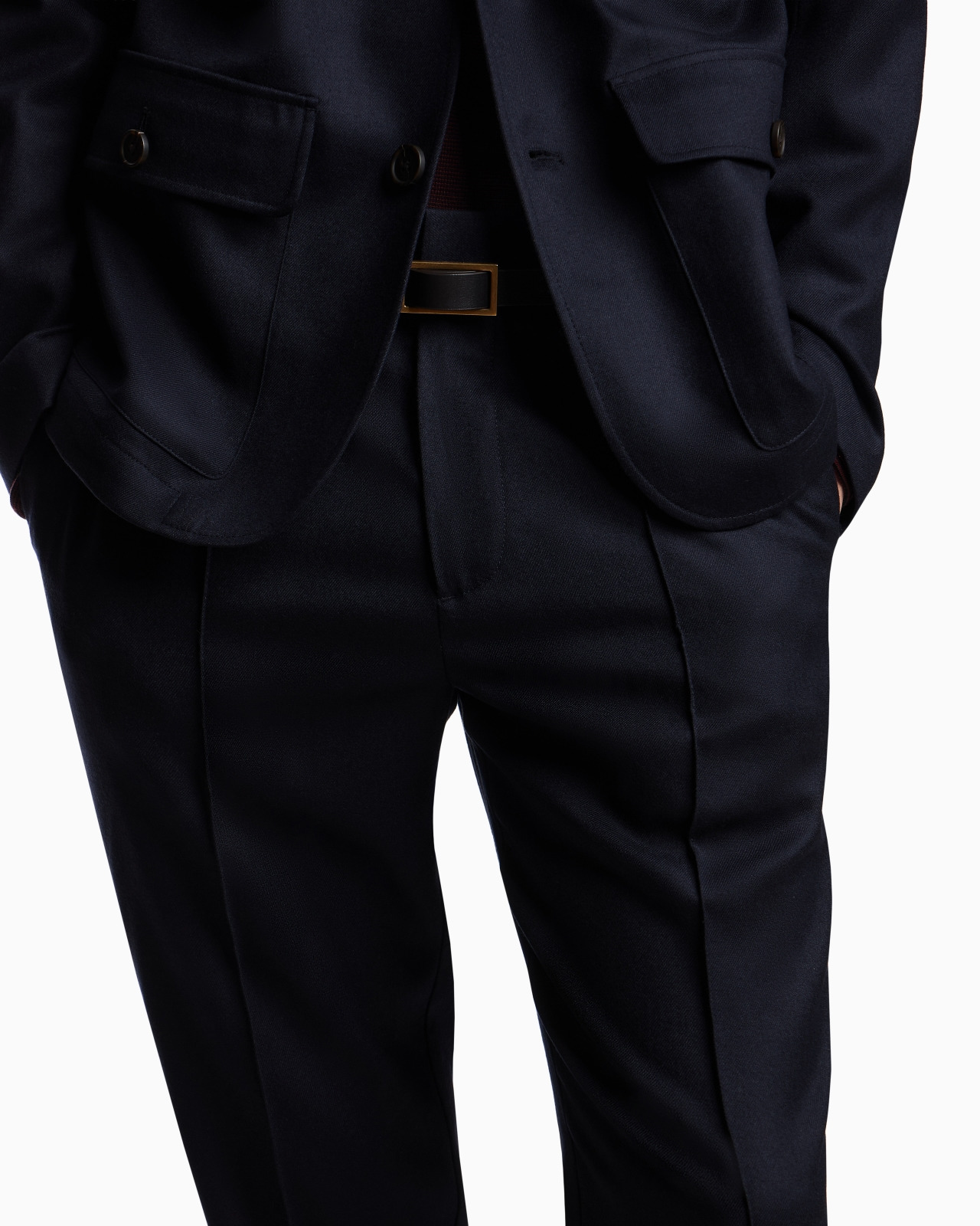 STRETCH-TWILL VIRGIN-WOOL TROUSERS WITH RIBBING - 5