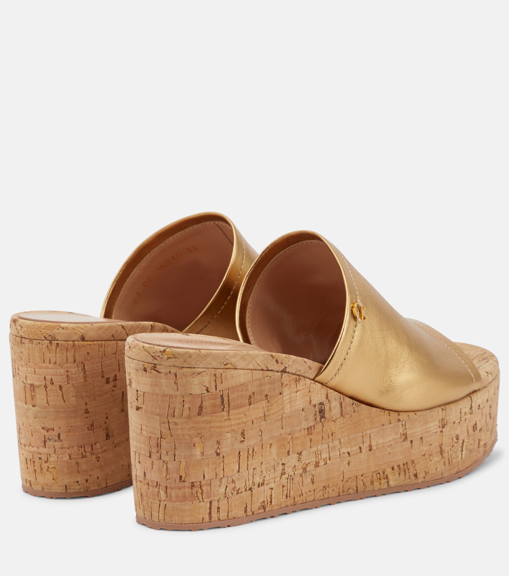 Leather wedge sandals - 3