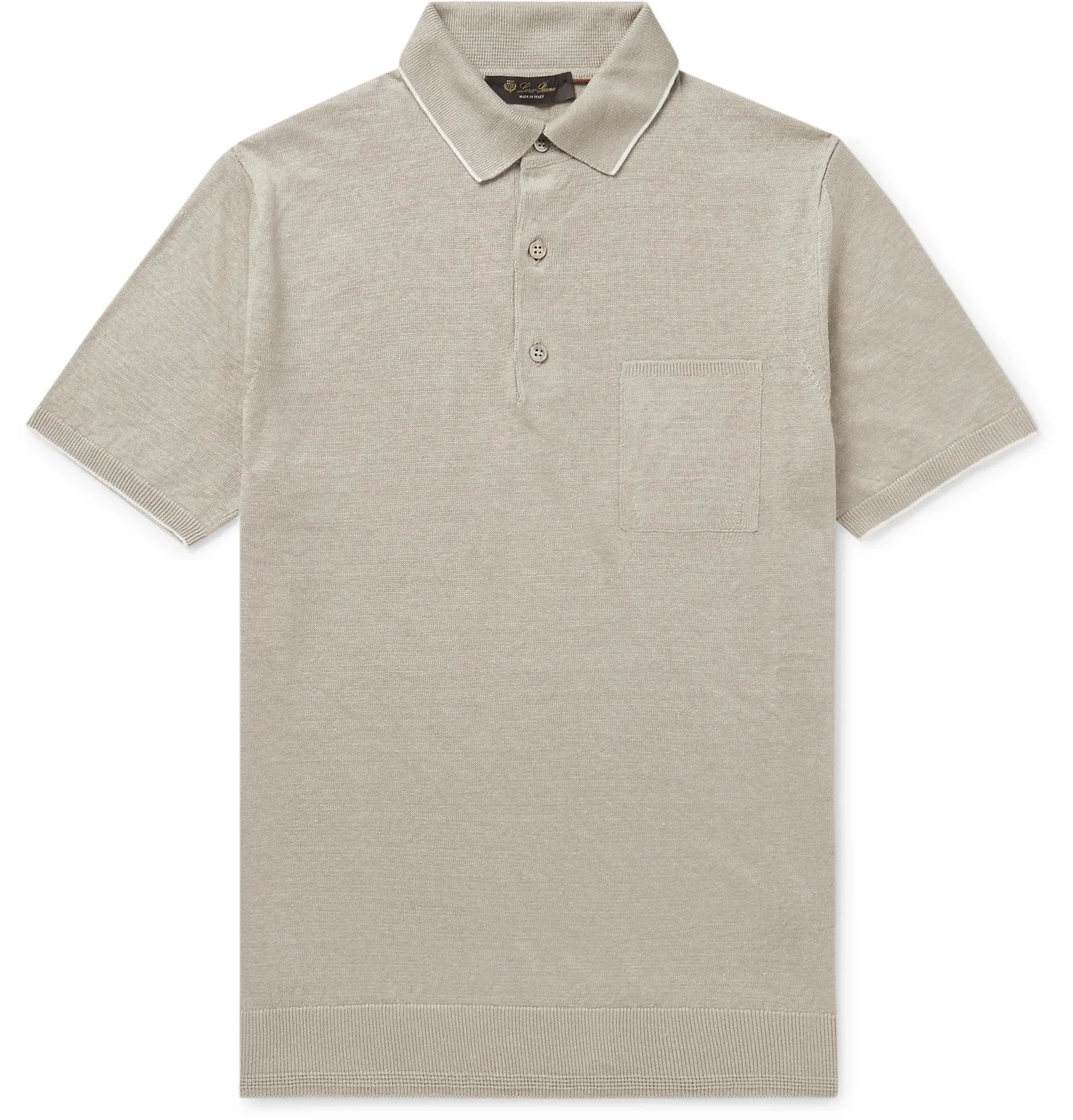 Slim-Fit Contrast-Tipped Linen-Jersey Polo Shirt - 1