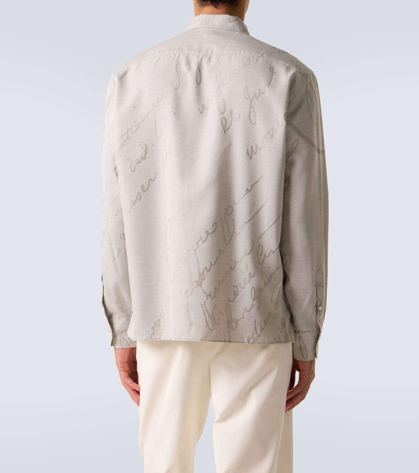 Printed cotton, wool, and silk shirt - 4