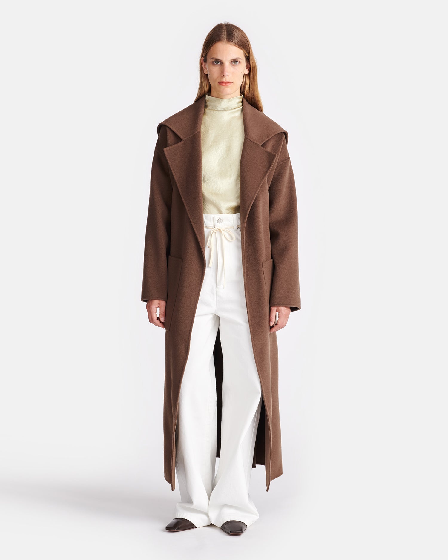 Double Wool And Silk Blend Coat - 3
