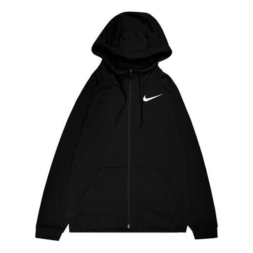 Nike Sports Training Casual Knit hooded Zipper Jacket Black CN9776-010 - 1