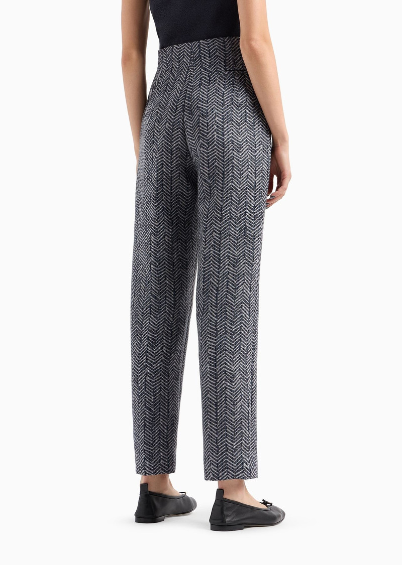 Tuxedo trousers in virgin wool chevron gabardine 3