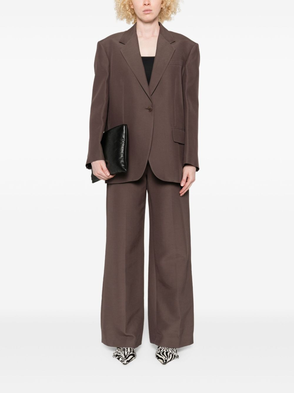 single-button dropped-shoulder blazer - 2