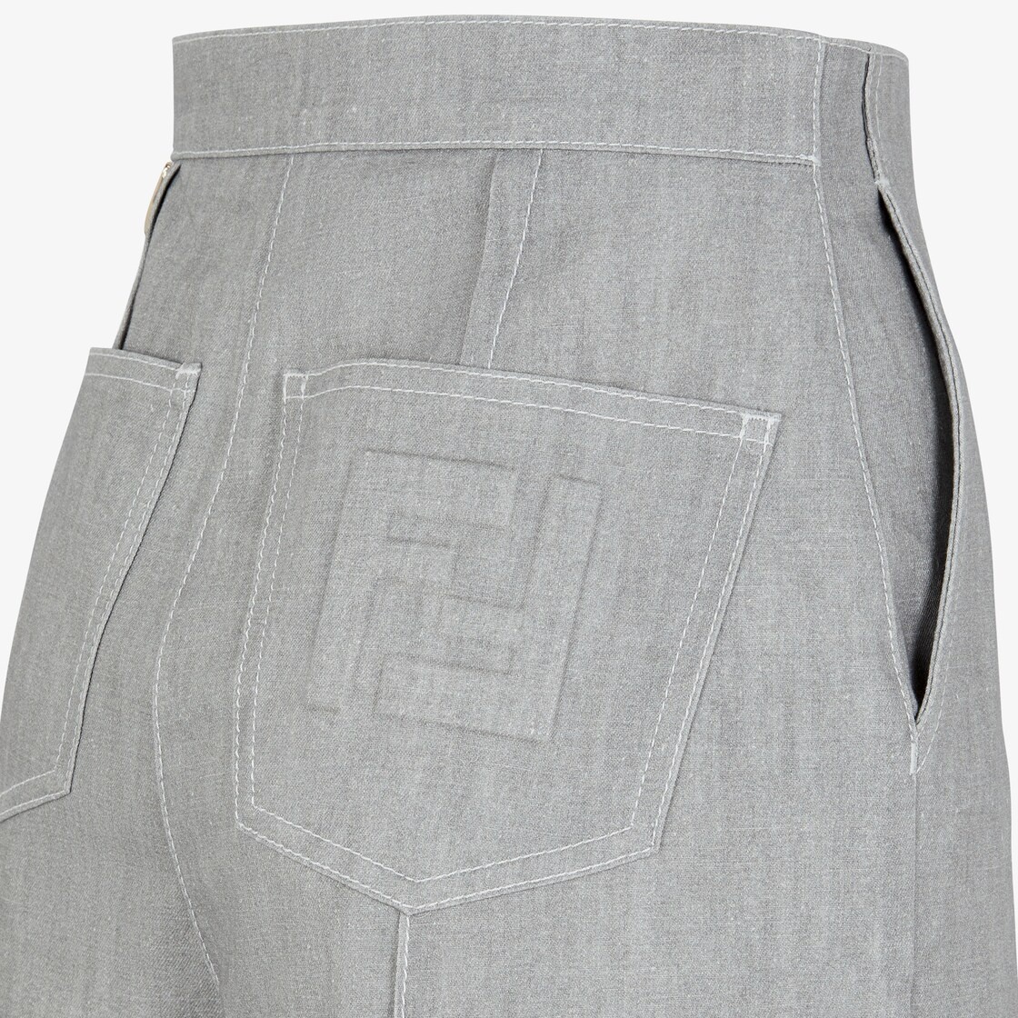 Gray chambray shorts - 3