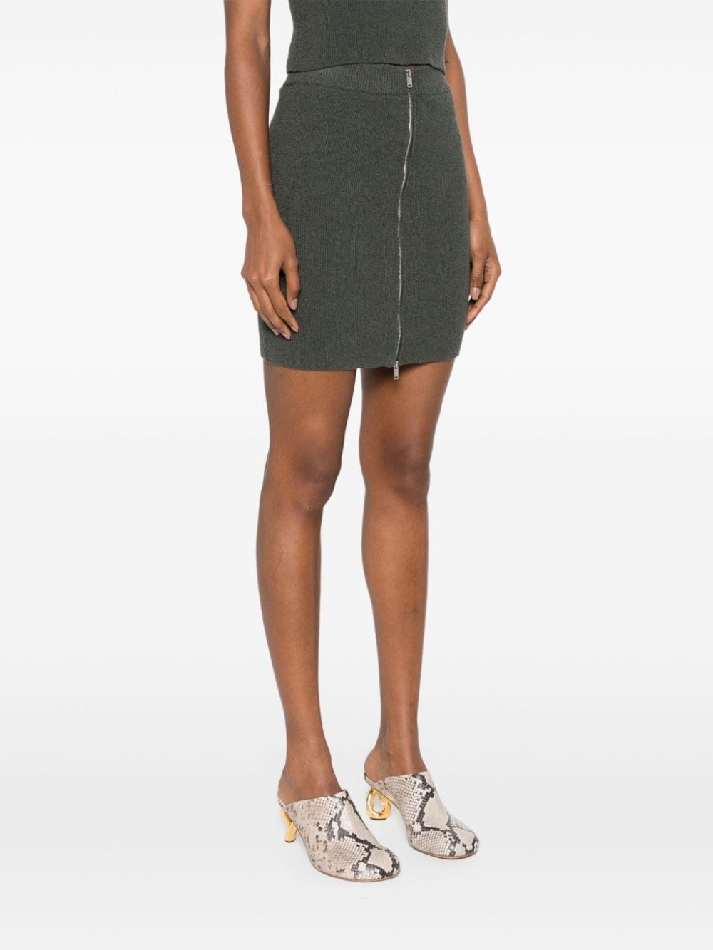 bouclé zip-up miniskirt - 3