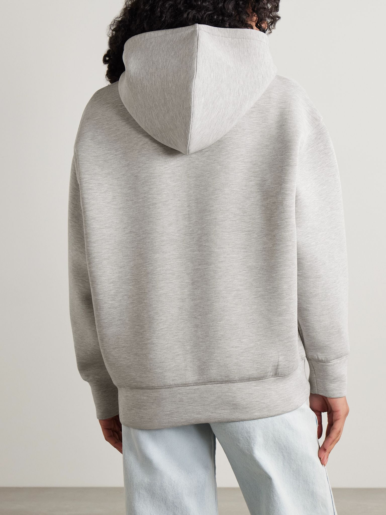 Embossed stretch-jersey hoodie Gray - 4