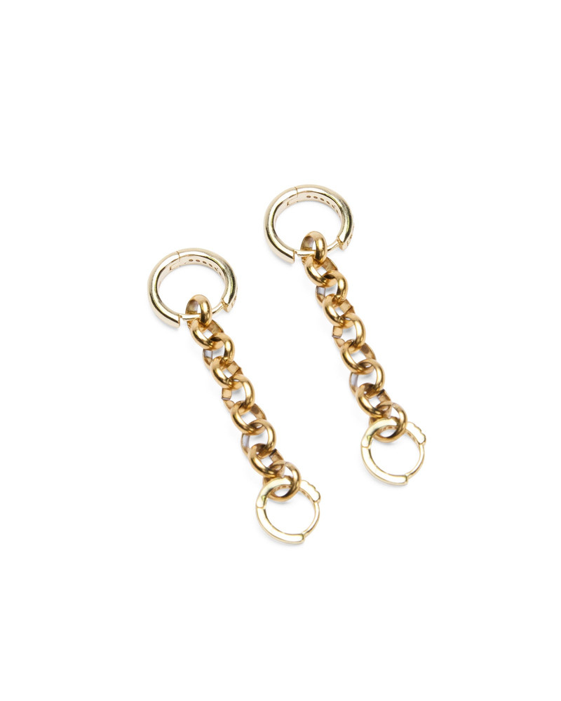 KRYSTAL CHAINLINK HUGGIE EARINGS GOLD 1