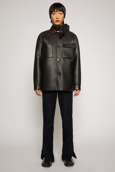 Acne Studios Leather chore jacket black outlook