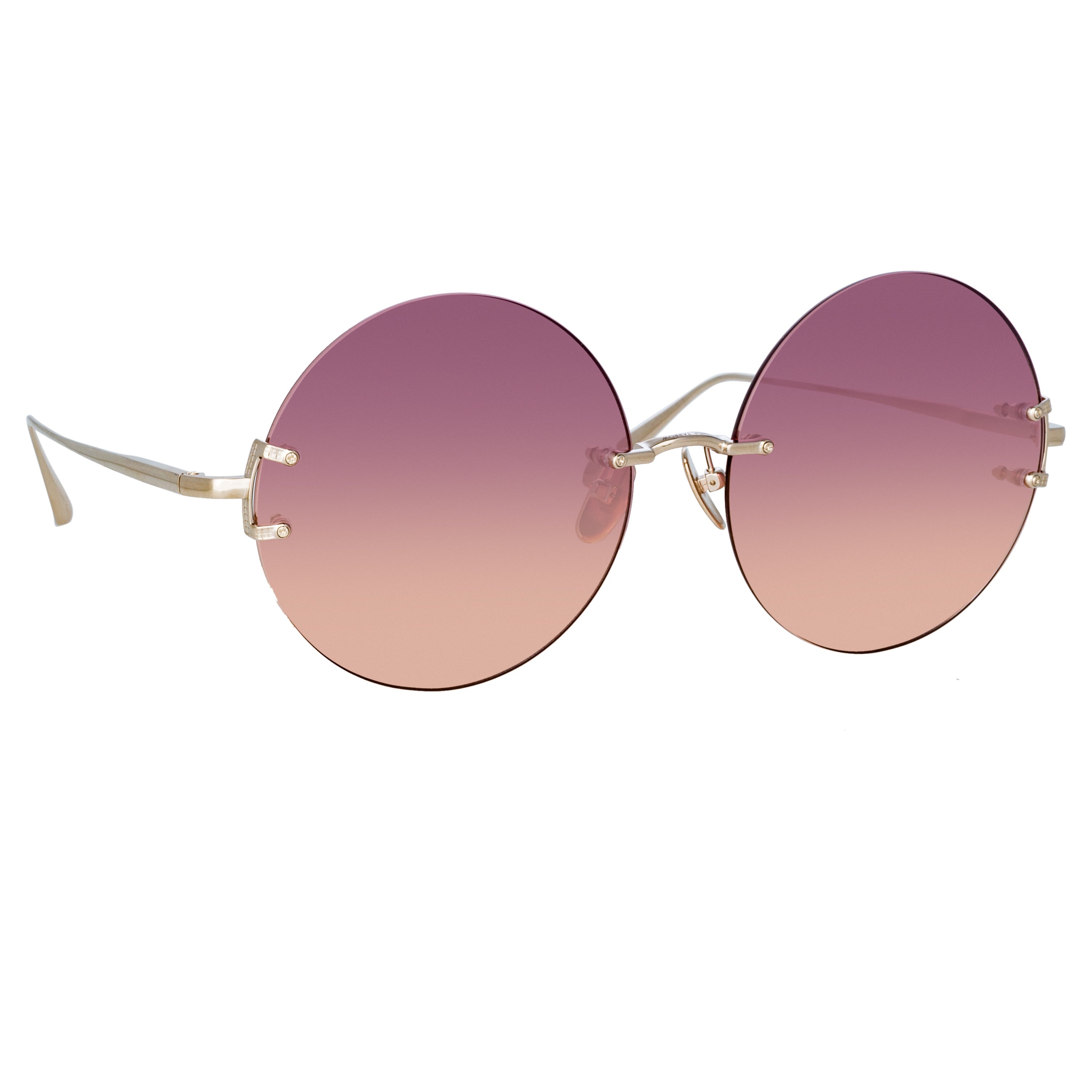 LOTUS ROUND SUNGLASSES IN LIGHT GOLD - 4