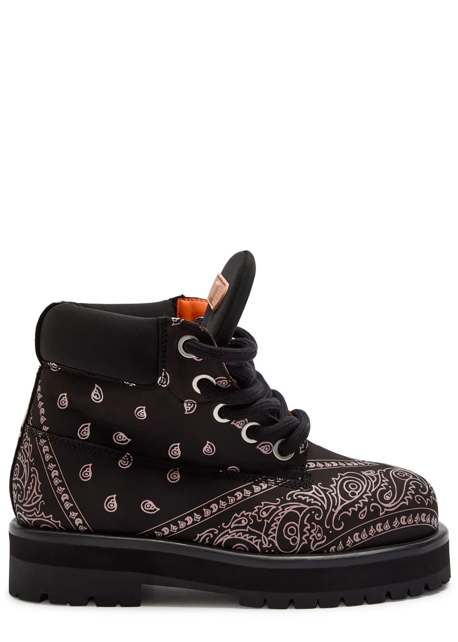 Pdf Channel Strada Low Bandana Printed Suede Boots - 1