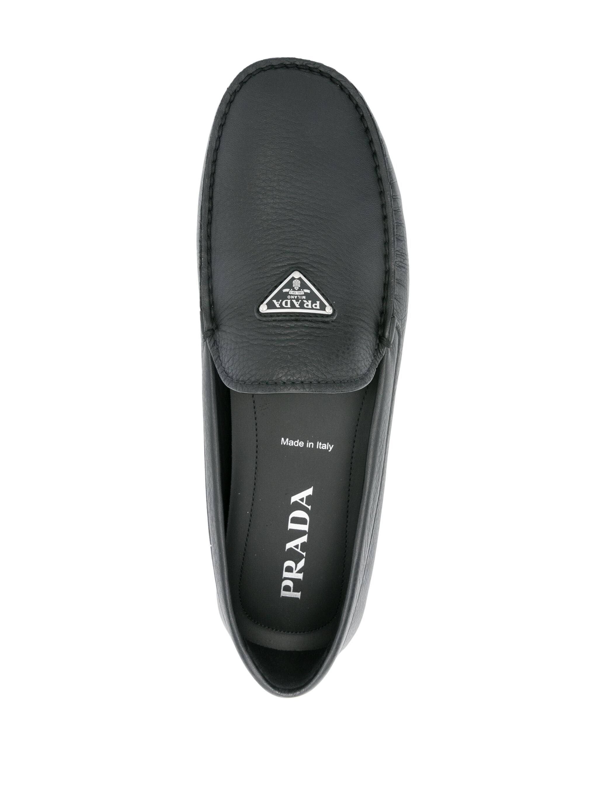 Triangle-logo Leather Loafers - 2